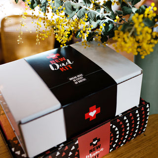 Opening a New Mama Kit Gift Hamper. Silk eye mask, foot rub for New Mum, Best pregnancy gifts, maternity leave gifts, Gift Hampers Sydney, Brisbane New Mum gift, Melbourne gift hampers, Gifts delivered to maternity ward, Best hampers for New Mums